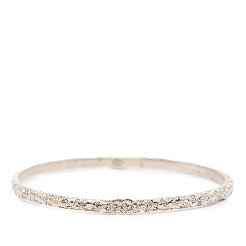 CHANEL Authentic Silver Logo Bracelet